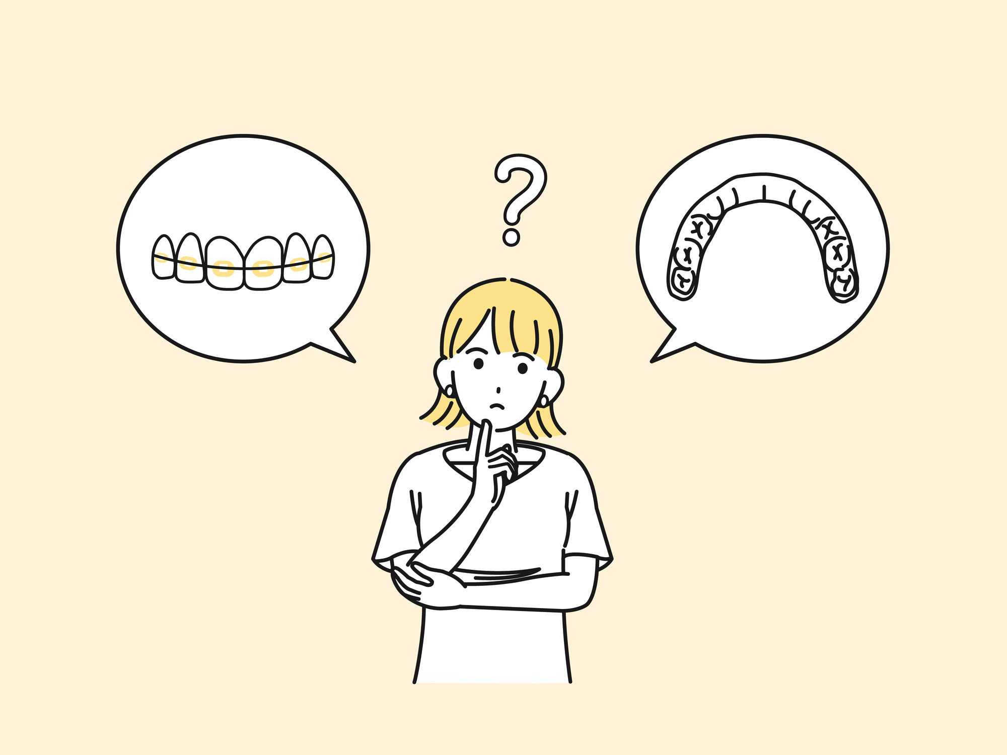 歯列矯正の治療方法を検討している女性